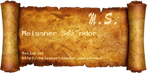 Meissner Sándor névjegykártya